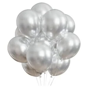 Globos plateados para fiesta 100 globos metálicos_1
