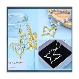 20 piezas de mariposa abierta bisel colgante resina moldes_5