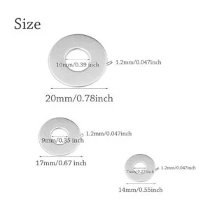 Mulutoo Juego de 150 arandelas redondas plateadas con_2