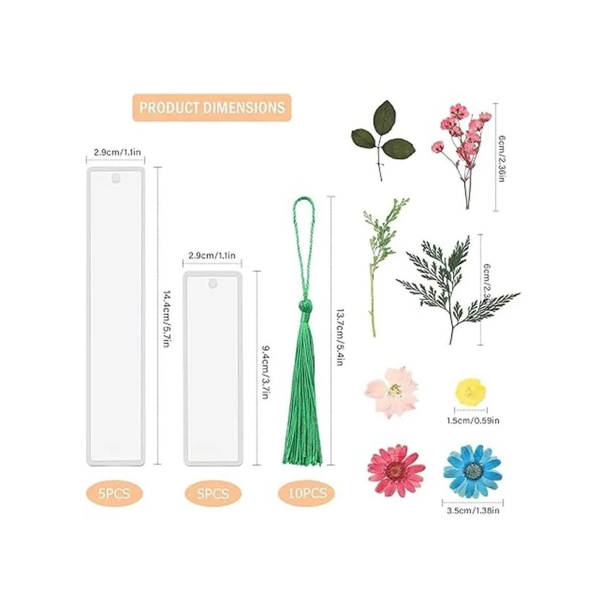 Juego de 20 moldes de resina de marcapáginas 10 moldes de_2