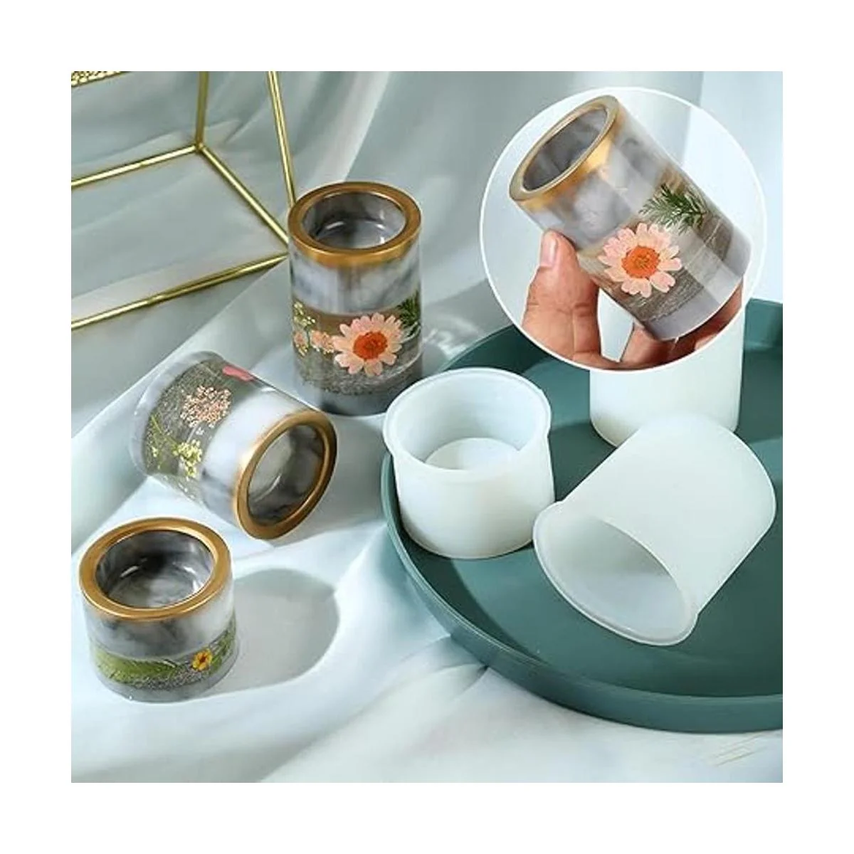 3 piezas de candelita titular de vela votiva molde de_3