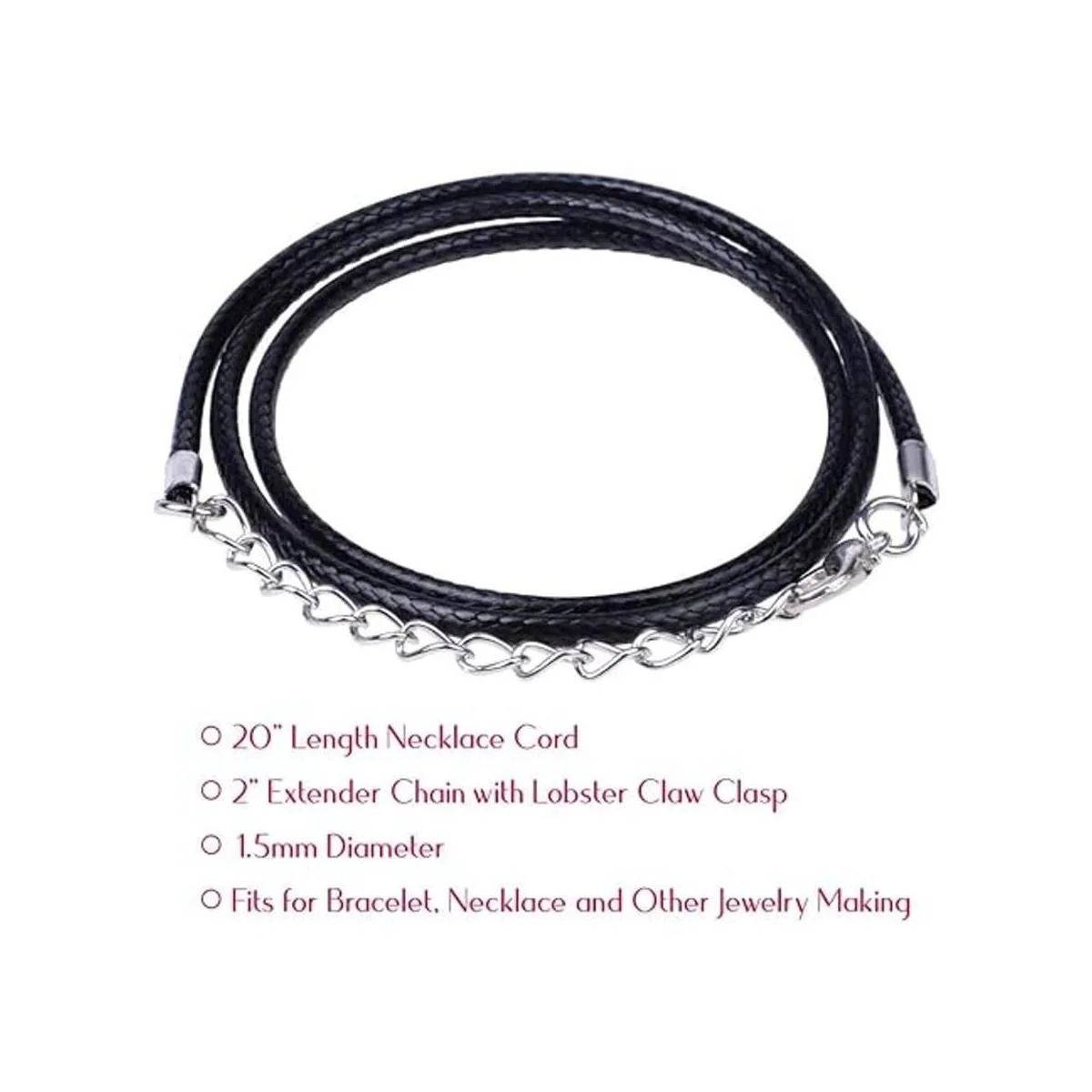 Selizo 100 piezas de cordón para collar para hacer joyas_3