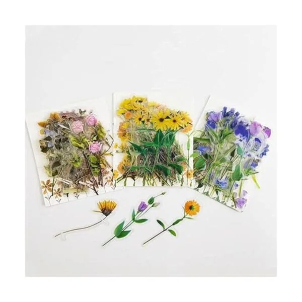 240 pegatinas de flores transparentes DIY decorativas_6