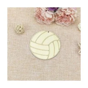 Creaides Letrero de madera con forma de voleibol para_3