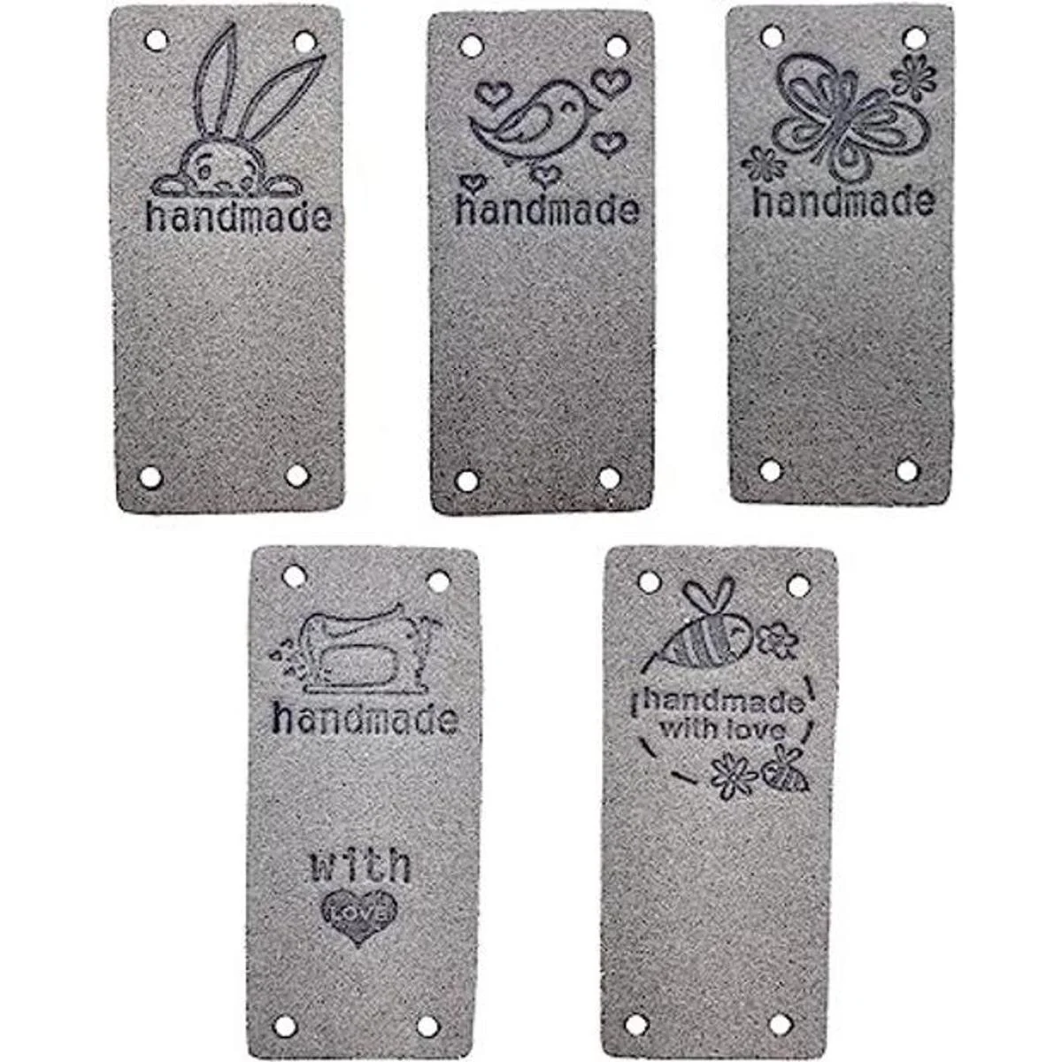 50 etiquetas de piel sintética hechas a mano con botones_1