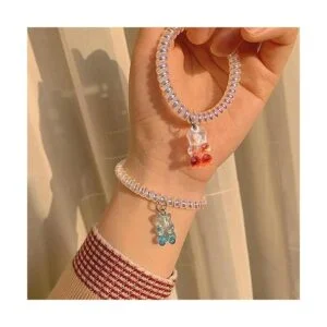 40pcs colorido Gummy Charms oso Colgante de Resina Brillo_6