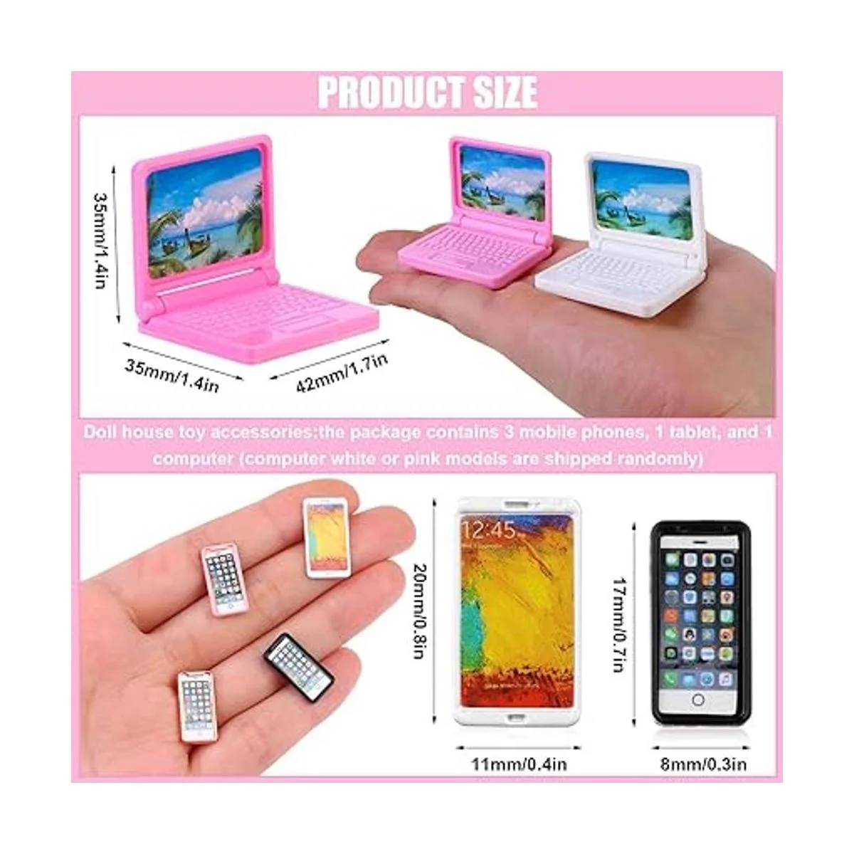 Haomian Juego de 5 piezas para casa de muñecas Mini_2