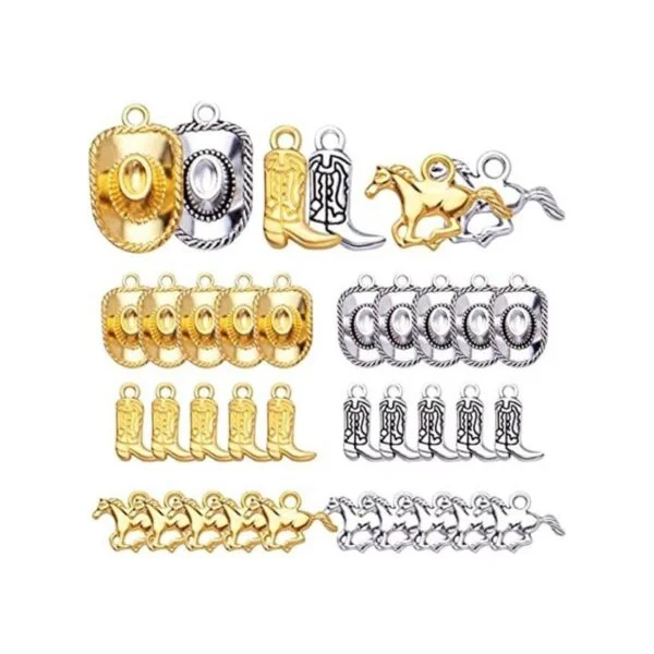 60pcs 3 estilos Western Cowboy Charms de aleación tibetana_1