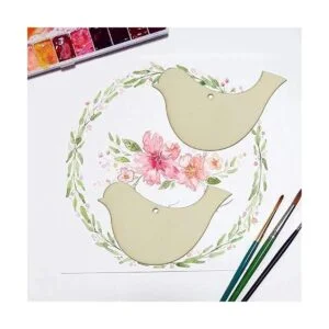 Adornos colgantes de madera en forma de pájaro con agujero_5