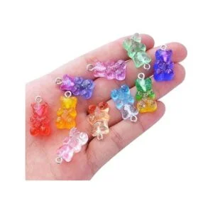 40pcs colorido Gummy Charms oso Colgante de Resina Brillo_7