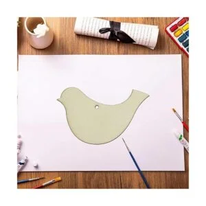 Adornos colgantes de madera en forma de pájaro con agujero_7