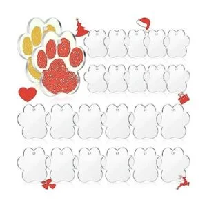 24 piezas acrílico pata llavero en blanco claro forma de_1