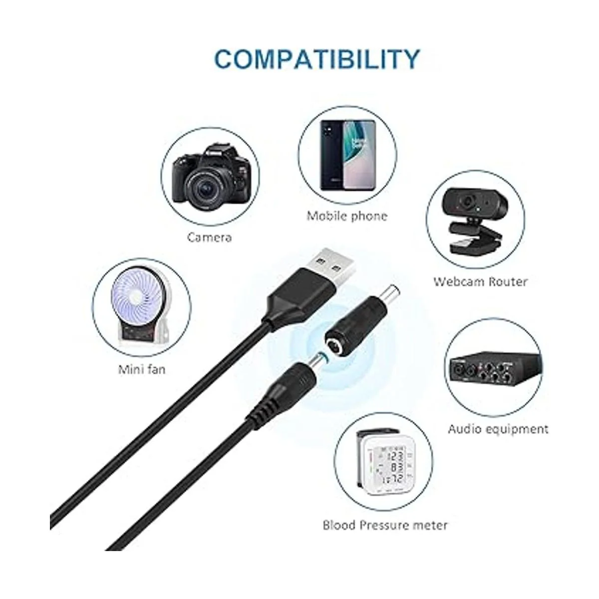 POWSEED Cable de alimentación universal de 5 V cable de_3