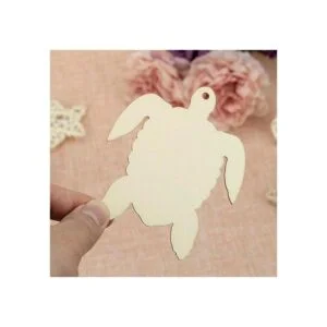 Adornos colgantes de madera de tortuga marina con agujero_4