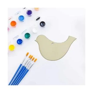 Adornos colgantes de madera en forma de pájaro con agujero_6