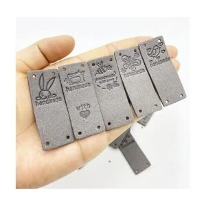 50 etiquetas de piel sintética hechas a mano con botones_3