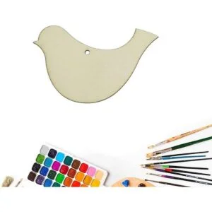 Adornos colgantes de madera en forma de pájaro con agujero_3