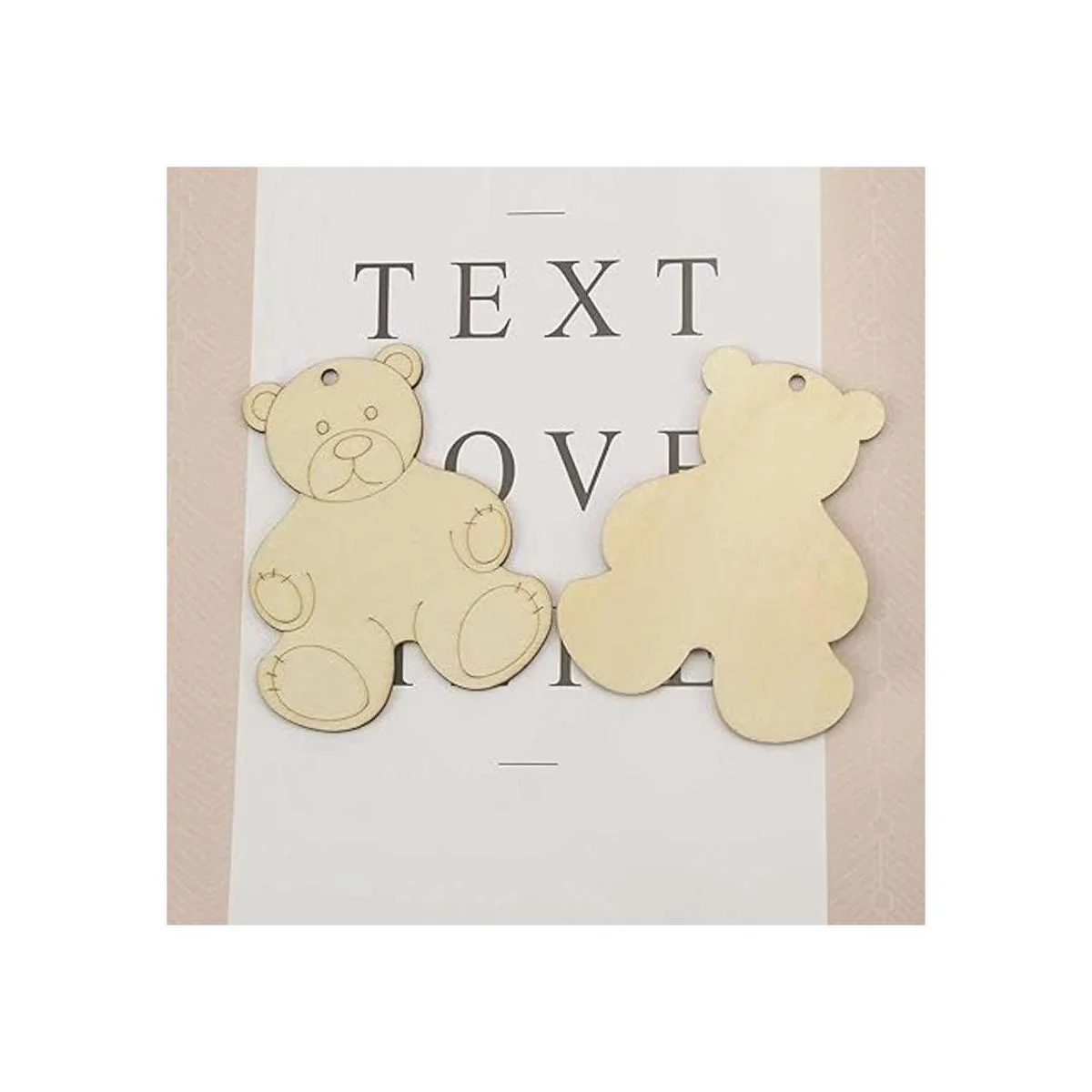 Creaides Adorno de madera con forma de oso para colgar_4