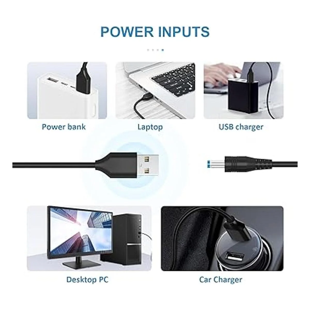 POWSEED Cable de alimentación universal de 5 V cable de_2