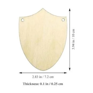Escudo de madera recortada DIY Artesanía en forma de_2