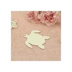 Adornos colgantes de madera de tortuga marina con agujero_3