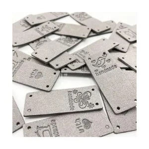 50 etiquetas de piel sintética hechas a mano con botones_5