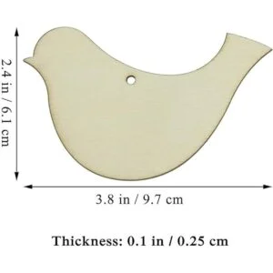 Adornos colgantes de madera en forma de pájaro con agujero_2