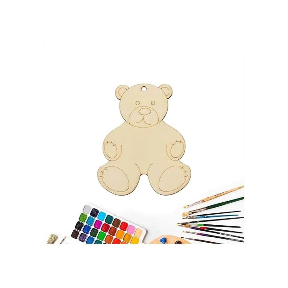 Creaides Adorno de madera con forma de oso para colgar_3