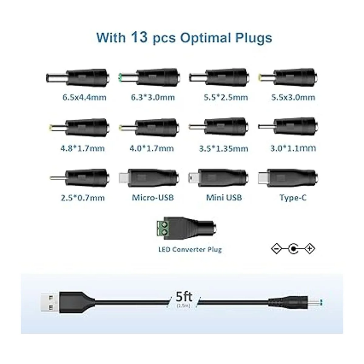 POWSEED Cable de alimentación universal de 5 V cable de_4