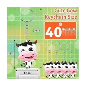 40 piezas de regalos de fiesta de vaca lindo llavero de_2