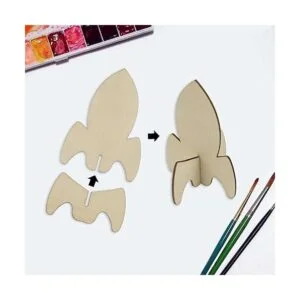 JANOU 12 Sets Rocket 3D madera de madera sin terminar_7