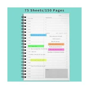 Agenda diaria sin fechas por hora 150 paginas cuaderno de_3