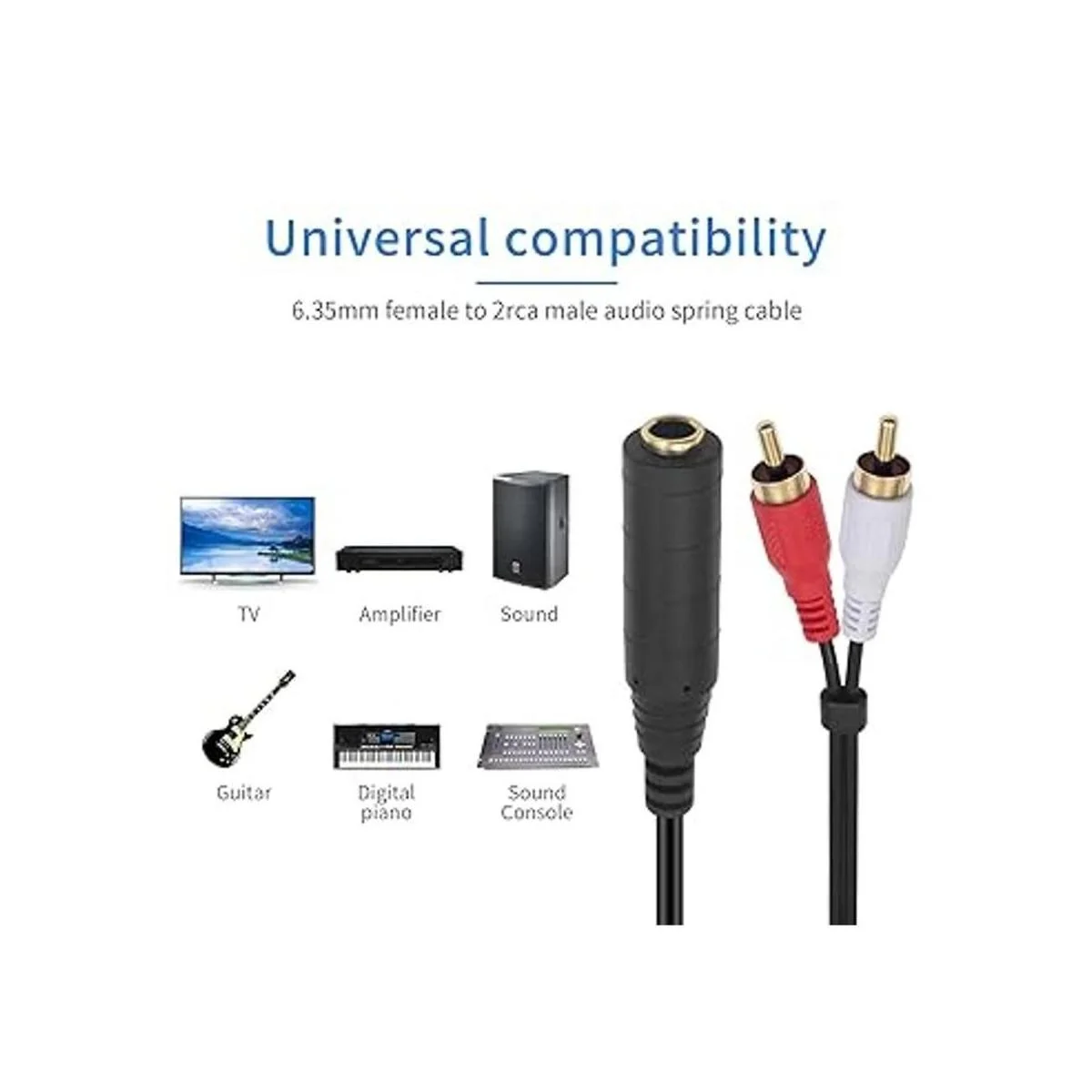 Poyiccot Cable adaptador RCA a 14 hembra coild Spring_3