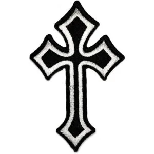 Umama Juego de 3 parches bordados en cruz color gris_3