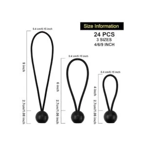 NODG 24 bolas elásticas de 469 pulgadas color negro_2