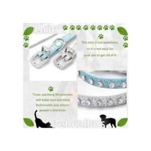 Urieo Collares de seguridad para gatos de piel plateada_7