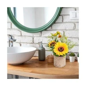 COCOBOO Maceta de flores artificiales de girasol_7