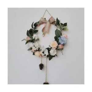 Paquete de 2 anillos de aro grandes de metal floral de 14_4