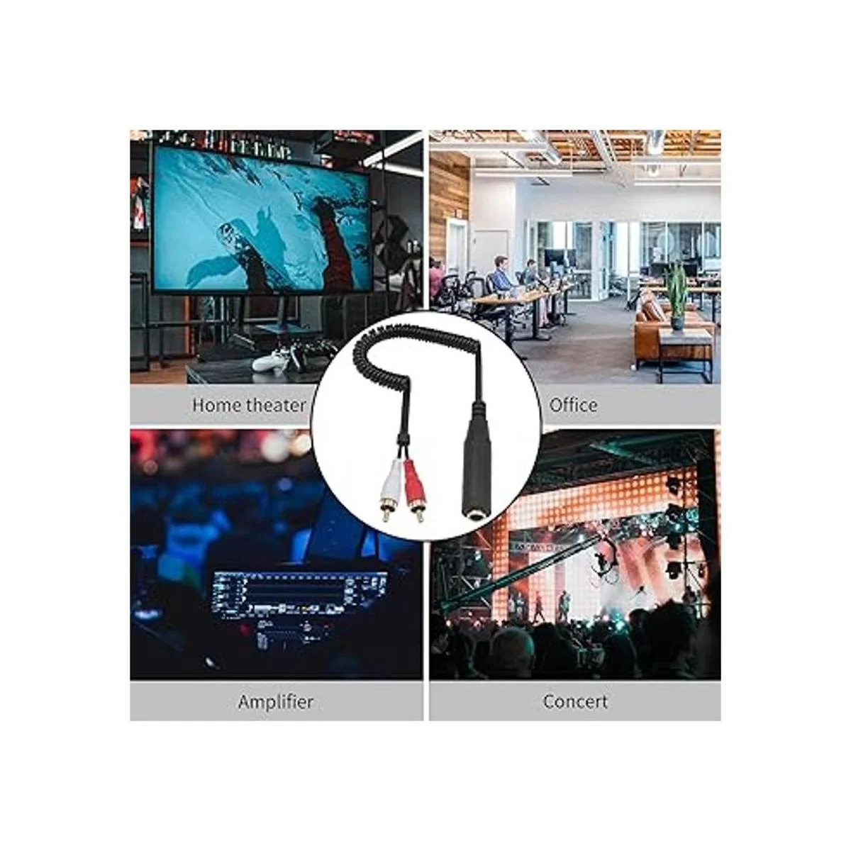 Poyiccot Cable adaptador RCA a 14 hembra coild Spring_4