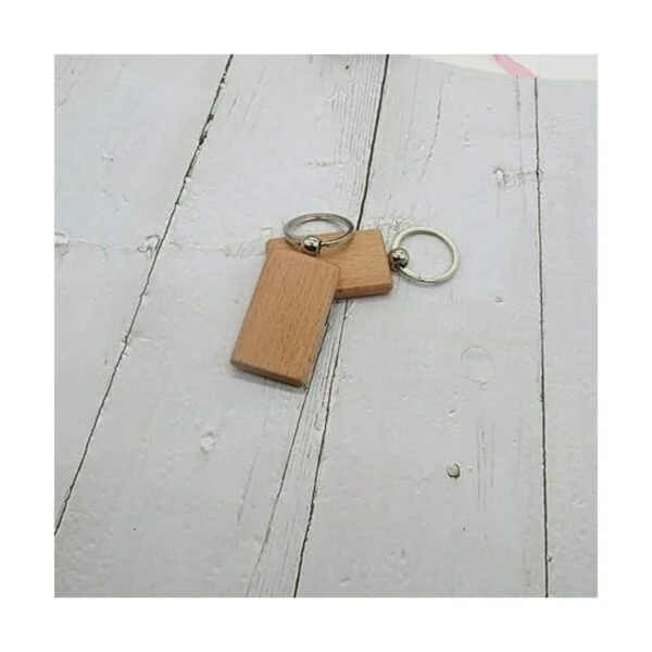 BTYONONON10 piezas de madera en blanco llavero rectangular_2