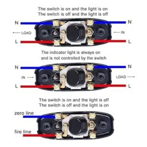 weideer 3 piezas de interruptor de cable en línea botón_5
