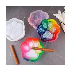 NiArt Cenicero de pata de gato y posavasos de resina_3