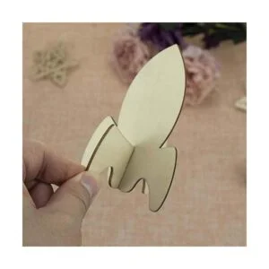JANOU 12 Sets Rocket 3D madera de madera sin terminar_6