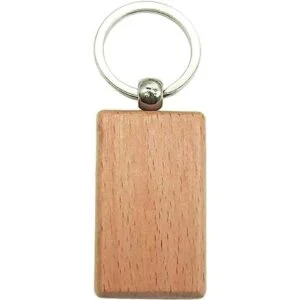 BTYONONON10 piezas de madera en blanco llavero rectangular_1