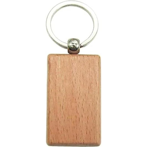 BTYONONON10 piezas de madera en blanco llavero rectangular_1