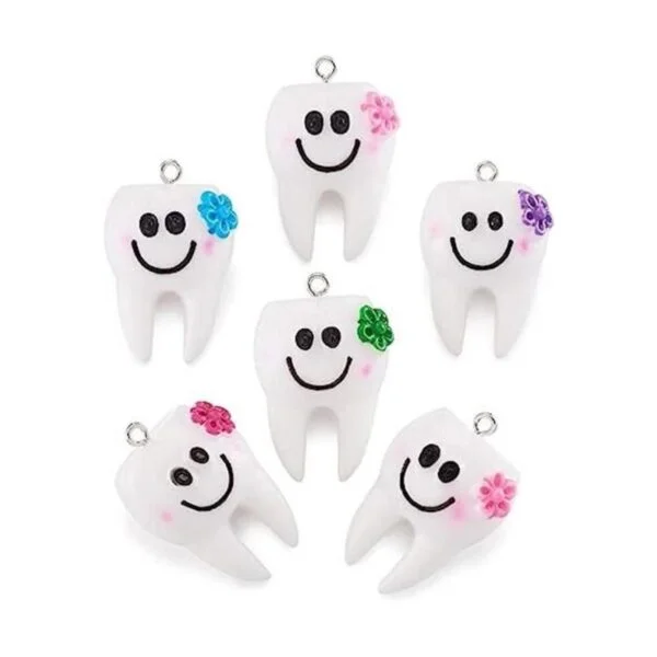 Cheriswelry 10 colgantes de resina de dientes blancos_1