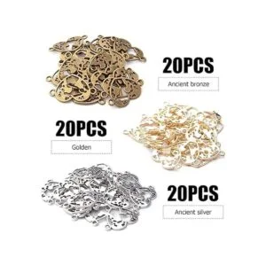 60 unids aleación grande filigrana corazón encanto amor_2