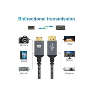 Twozoh Cable mini HDMI a HDMI de 3.3 pies cable trenzado_3