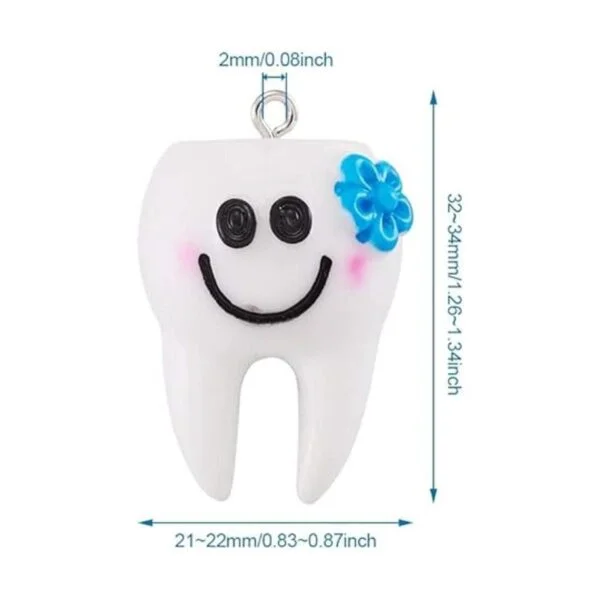 Cheriswelry 10 colgantes de resina de dientes blancos_3