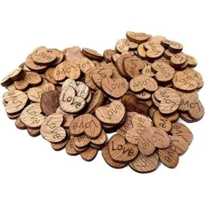 Honbay 300 unidades de pequeños corazones de madera_1